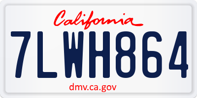 CA license plate 7LWH864
