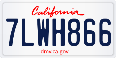 CA license plate 7LWH866