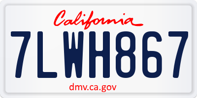 CA license plate 7LWH867