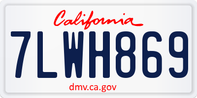 CA license plate 7LWH869