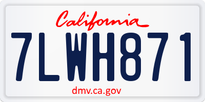 CA license plate 7LWH871
