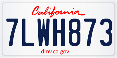 CA license plate 7LWH873