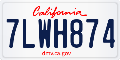 CA license plate 7LWH874