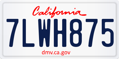 CA license plate 7LWH875