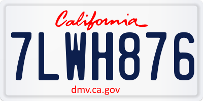 CA license plate 7LWH876