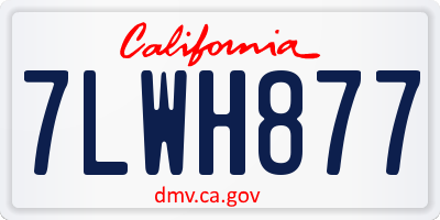 CA license plate 7LWH877