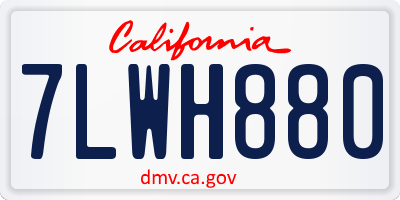 CA license plate 7LWH880