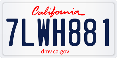 CA license plate 7LWH881