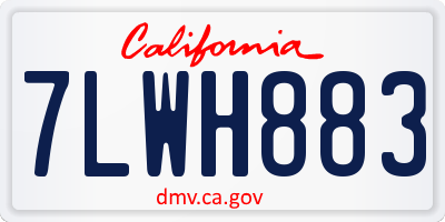 CA license plate 7LWH883
