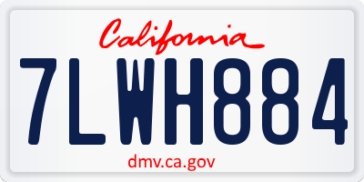 CA license plate 7LWH884