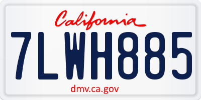CA license plate 7LWH885