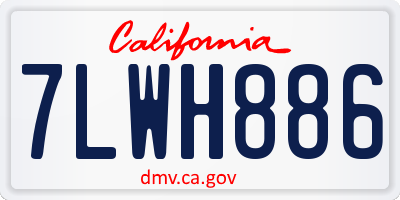 CA license plate 7LWH886