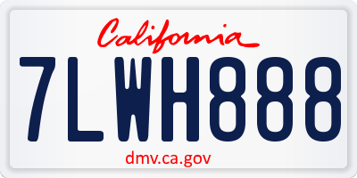 CA license plate 7LWH888