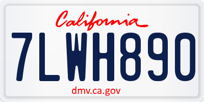 CA license plate 7LWH890