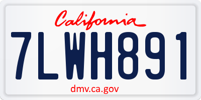CA license plate 7LWH891