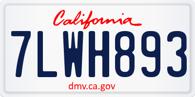 CA license plate 7LWH893