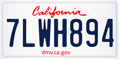 CA license plate 7LWH894