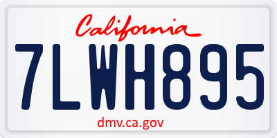 CA license plate 7LWH895