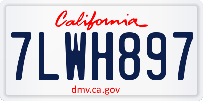 CA license plate 7LWH897