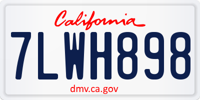 CA license plate 7LWH898