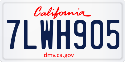 CA license plate 7LWH905