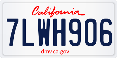 CA license plate 7LWH906
