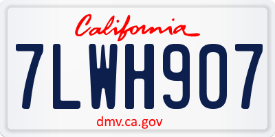 CA license plate 7LWH907