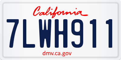 CA license plate 7LWH911