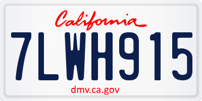 CA license plate 7LWH915
