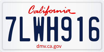 CA license plate 7LWH916