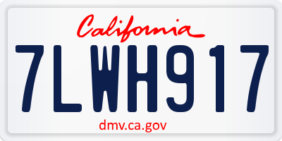 CA license plate 7LWH917