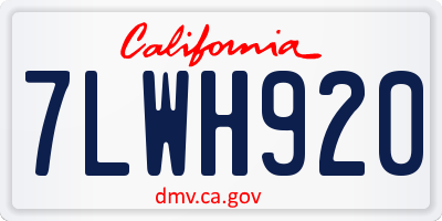 CA license plate 7LWH920