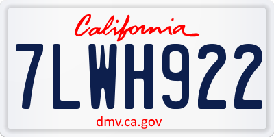 CA license plate 7LWH922