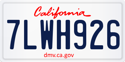CA license plate 7LWH926