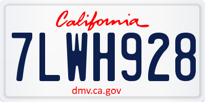 CA license plate 7LWH928
