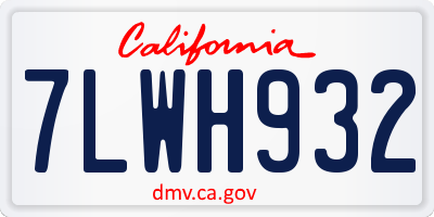 CA license plate 7LWH932