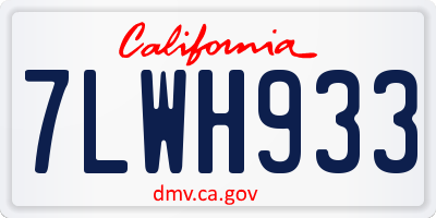 CA license plate 7LWH933