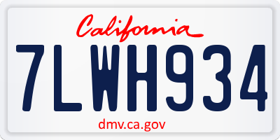 CA license plate 7LWH934