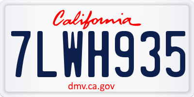 CA license plate 7LWH935