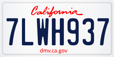 CA license plate 7LWH937