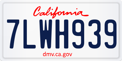 CA license plate 7LWH939