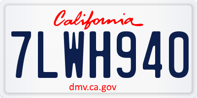 CA license plate 7LWH940