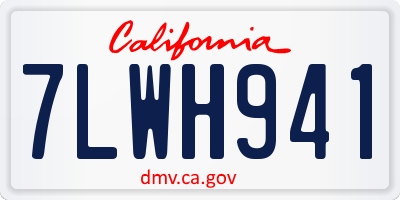 CA license plate 7LWH941