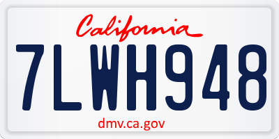 CA license plate 7LWH948