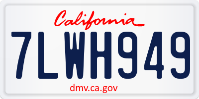 CA license plate 7LWH949