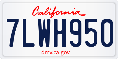 CA license plate 7LWH950