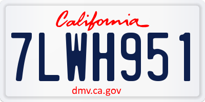 CA license plate 7LWH951