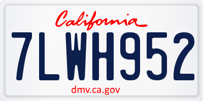 CA license plate 7LWH952