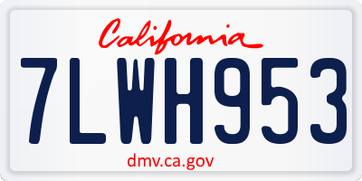 CA license plate 7LWH953