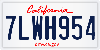 CA license plate 7LWH954
